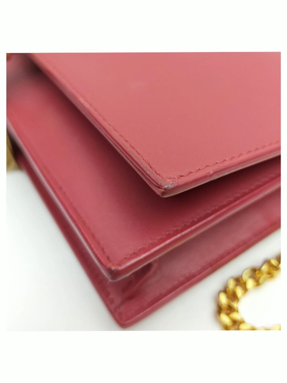 Authentic Saint Laurent Kate Tassel Chain Wallet Pink Leather YSL Crossbody - Picture 8 of 10